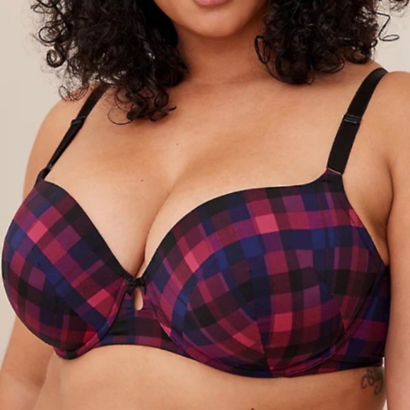 🆕 T-Shirt Lightly Lined Print 360° Back Smoothing™ Bra 40F NWT Torrid New! - Picture 2 of 4